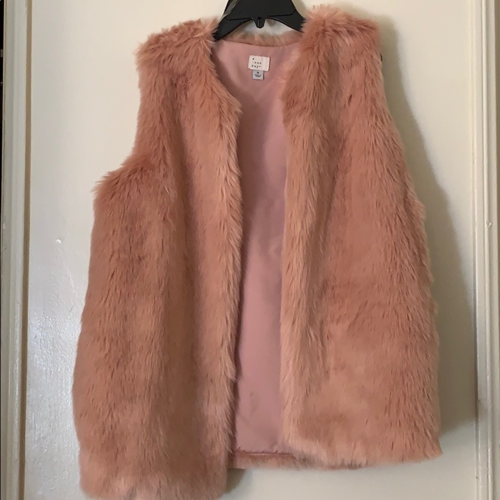 A NEW DAY PINK FAUX FUR VEST